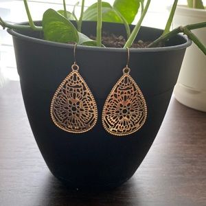 Gold Hollow Dangle Earrings